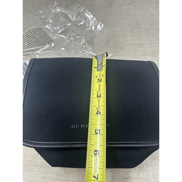 Burberry Wristlet Clutch Soft Toiletry Zip Bag Pouch Black Logo Medium Unisex - Picture 6 of 6